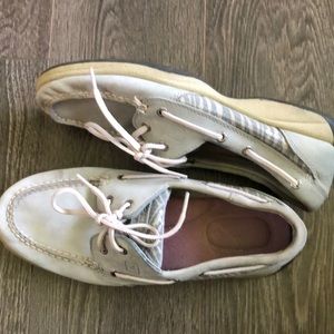 Light Blue Sperry Topsider Billfish Sequin Stripes